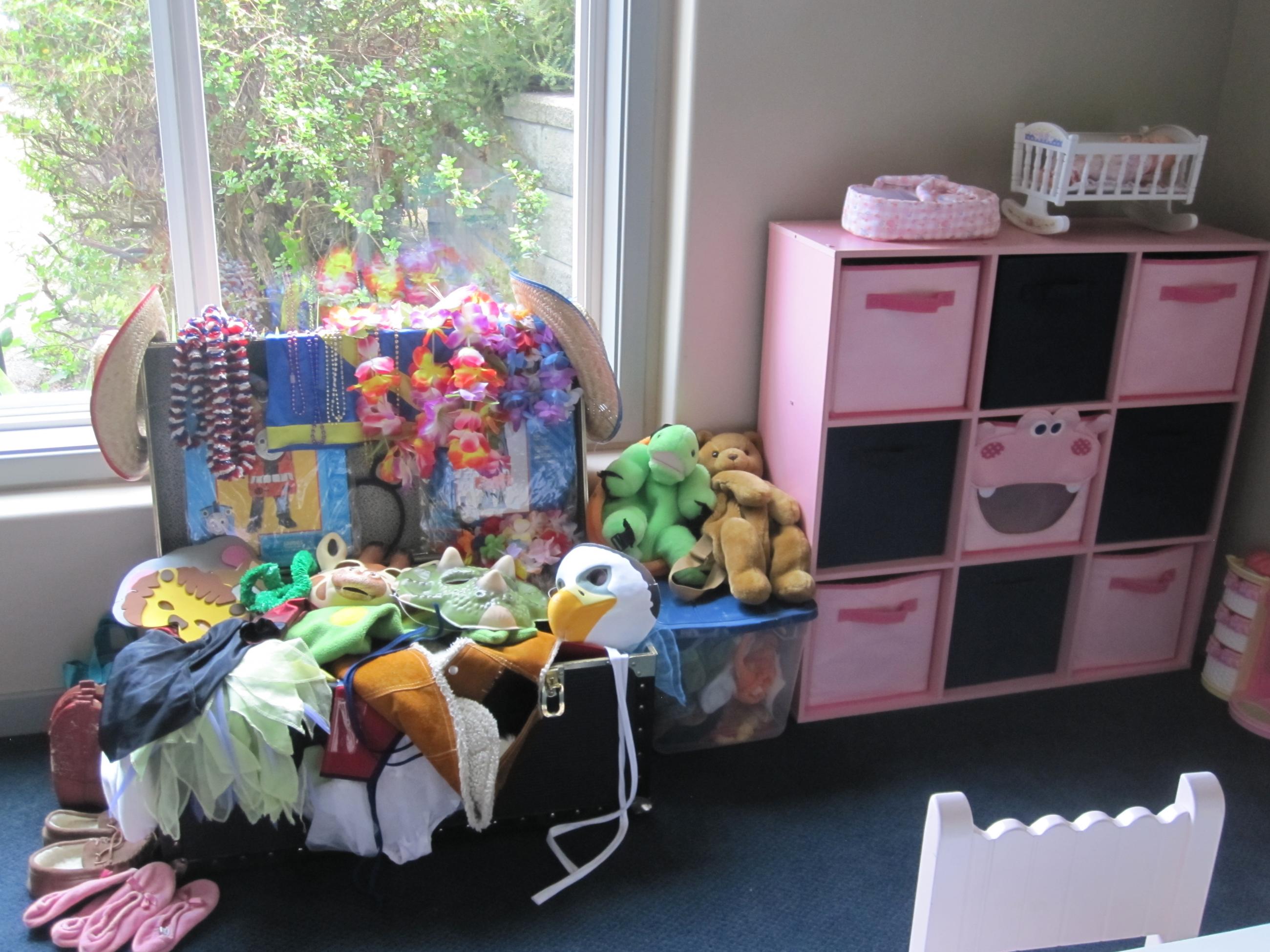 Dramatic play area with tons of dress-up items